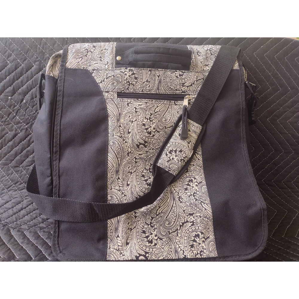 Global New Beginnings Black and White Paisley Laptop Bag